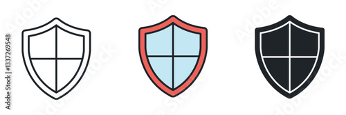 Shield icon symbol vector illustration isolated on white background