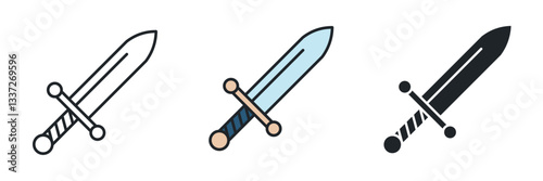 Sword icon symbol vector illustration isolated on white background