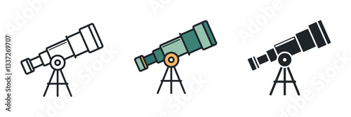Telescope icon symbol vector illustration isolated on white background