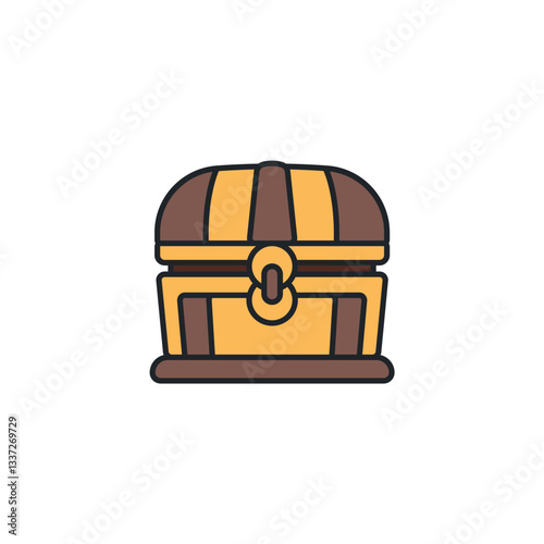 Treasure Chest icon symbol vector illustration isolated on white background