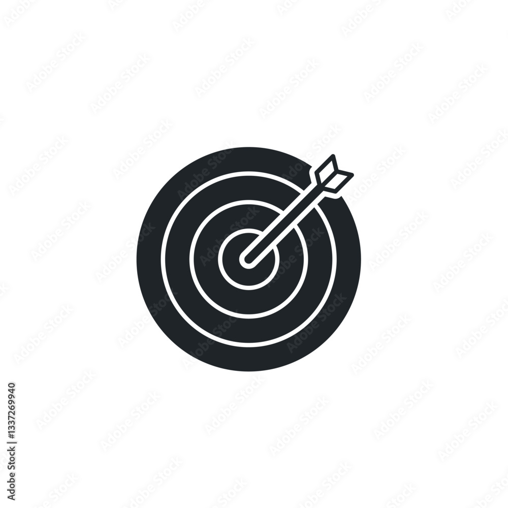 Bullseye Target icon symbol vector illustration isolated on white background Bullseye Target icon symbol vector illustration isolated on white background