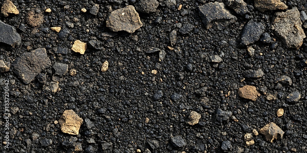 Dark gravel texture, ground surface Dark gravel texture, ground surface
