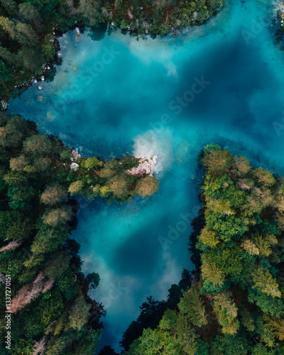 Eibsee in bavaria by drone - the caribbean of bavaria
