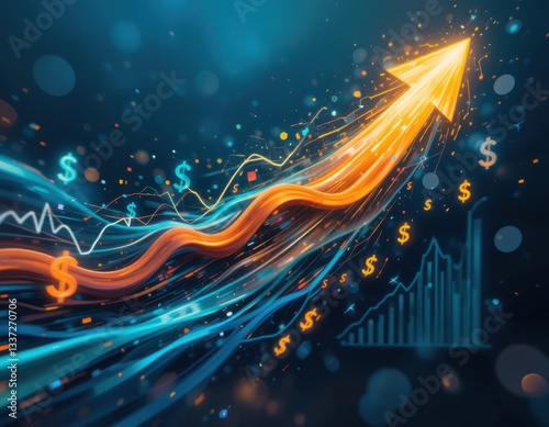 business graph with arrow concept