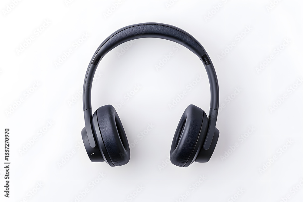 Modern Wireless Headphone Mockup isolated on white background Modern Wireless Headphone Mockup isolated on white background