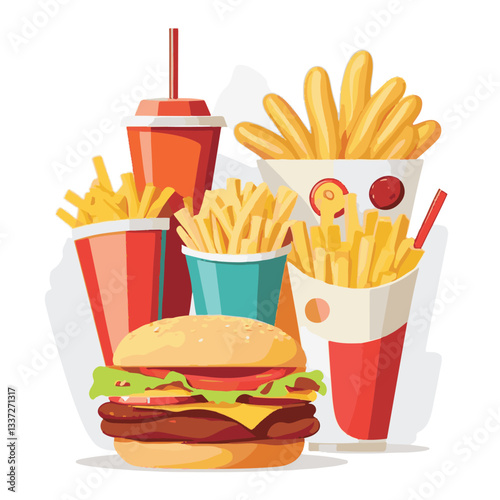 fastfood, fast, snack, meal, food, lunch, burger, dinner, background, delicious, meat, american, menu, unhealthy, restaurant, isolated, cheeseburger, junk, set, hamburger, fat, sandwich, tasty, eat, c
