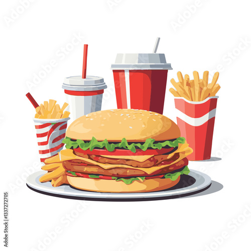 fastfood, fast, snack, meal, food, lunch, burger, dinner, background, delicious, meat, american, menu, unhealthy, restaurant, isolated, cheeseburger, junk, set, hamburger, fat, sandwich, tasty, eat, c