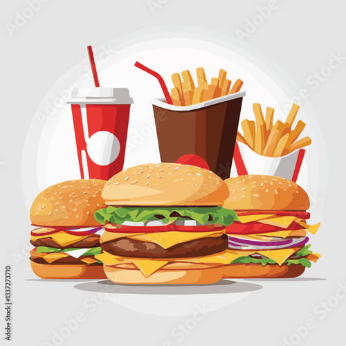 fastfood, fast, snack, meal, food, lunch, burger, dinner, background, delicious, meat, american, menu, unhealthy, restaurant, isolated, cheeseburger, junk, set, hamburger, fat, sandwich, tasty, eat, c