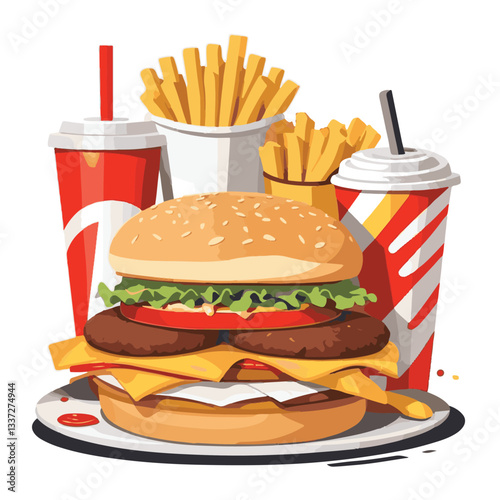 fastfood, fast, snack, meal, food, lunch, burger, dinner, background, delicious, meat, american, menu, unhealthy, restaurant, isolated, cheeseburger, junk, set, hamburger, fat, sandwich, tasty, eat, c