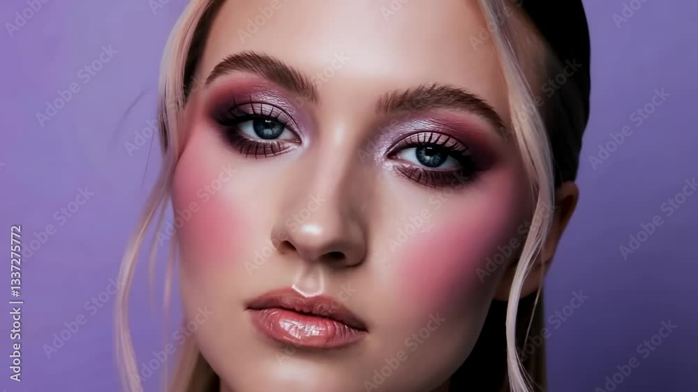 Glamorous portrait transformation with bold makeup and elegant expressions Glamorous portrait transformation with bold makeup and elegant expressions