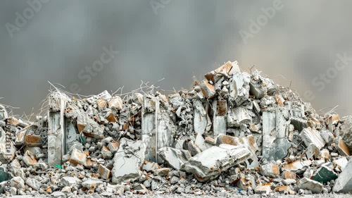 Crumbling Concrete: A Pile of Demolition Debris