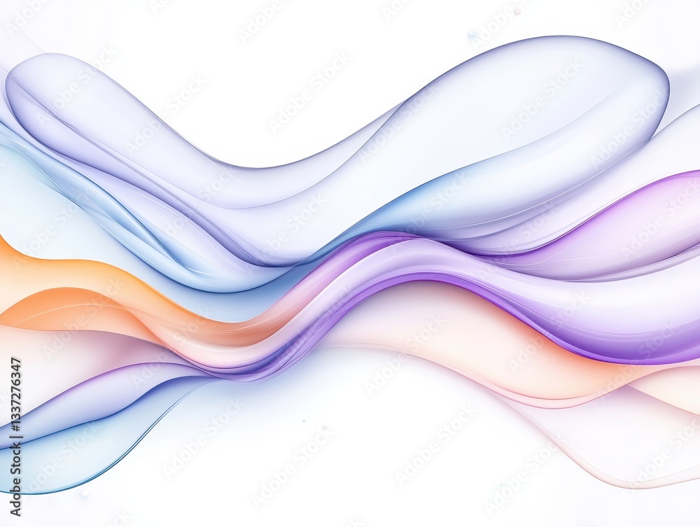 Obraz premium Abstract flowing waves in pastel colors creating a serene background effect (2)
