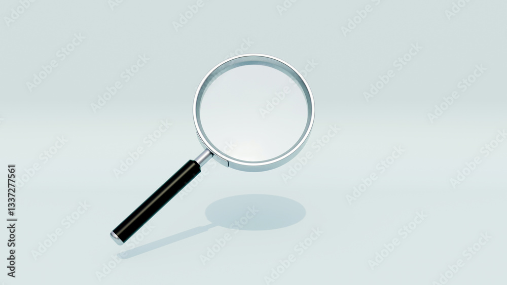Magnifying glass 3d illustration. Realistic magnifying glass for presentation, background or banner design. Magnifying glass. Magnifying glass 3d illustration. Realistic magnifying glass for presentation, background or banner design. Magnifying glass.