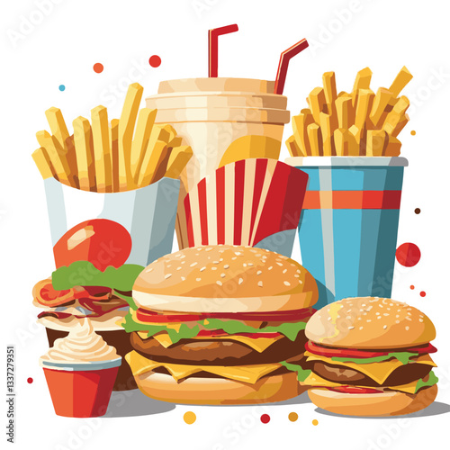 fastfood, fast, snack, meal, food, lunch, burger, dinner, background, delicious, meat, american, menu, unhealthy, restaurant, isolated, cheeseburger, junk, set, hamburger, fat, sandwich, tasty, eat, c