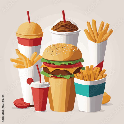 fastfood, fast, snack, meal, food, lunch, burger, dinner, background, delicious, meat, american, menu, unhealthy, restaurant, isolated, cheeseburger, junk, set, hamburger, fat, sandwich, tasty, eat, c