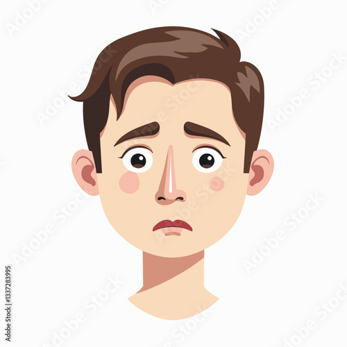 Concerned young man showing uncertainty, relatable emotion
