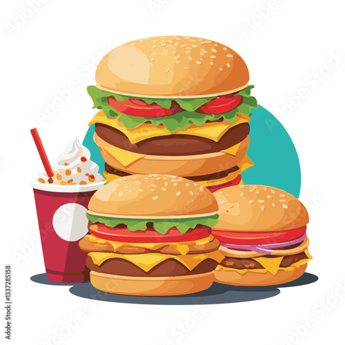 fastfood, fast, snack, meal, food, lunch, burger, dinner, background, delicious, meat, american, menu, unhealthy, restaurant, isolated, cheeseburger, junk, set, hamburger, fat, sandwich, tasty, eat, c