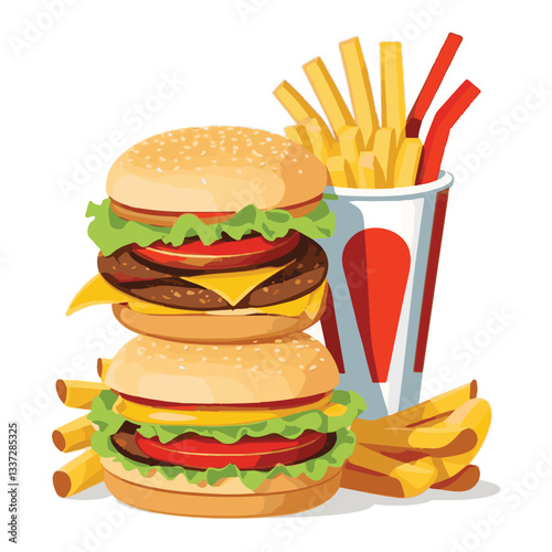 fastfood, fast, snack, meal, food, lunch, burger, dinner, background, delicious, meat, american, menu, unhealthy, restaurant, isolated, cheeseburger, junk, set, hamburger, fat, sandwich, tasty, eat, c
