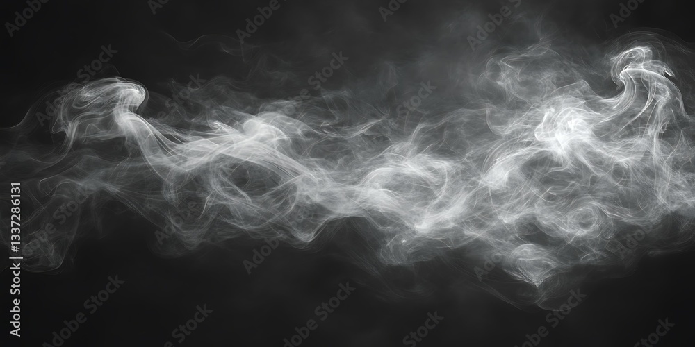 White smoke swirls on black (6) White smoke swirls on black (6)