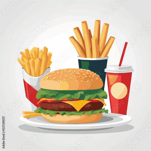 fastfood, fast, snack, meal, food, lunch, burger, dinner, background, delicious, meat, american, menu, unhealthy, restaurant, isolated, cheeseburger, junk, set, hamburger, fat, sandwich, tasty, eat, c