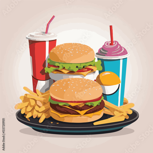 fastfood, fast, snack, meal, food, lunch, burger, dinner, background, delicious, meat, american, menu, unhealthy, restaurant, isolated, cheeseburger, junk, set, hamburger, fat, sandwich, tasty, eat, c