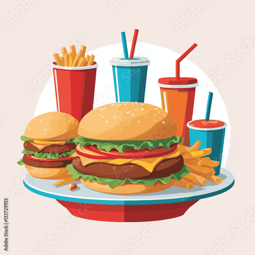 fastfood, fast, snack, meal, food, lunch, burger, dinner, background, delicious, meat, american, menu, unhealthy, restaurant, isolated, cheeseburger, junk, set, hamburger, fat, sandwich, tasty, eat, c