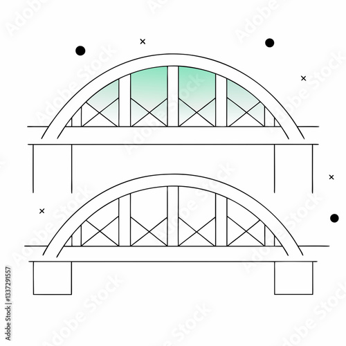 Modern bridge vector illustration