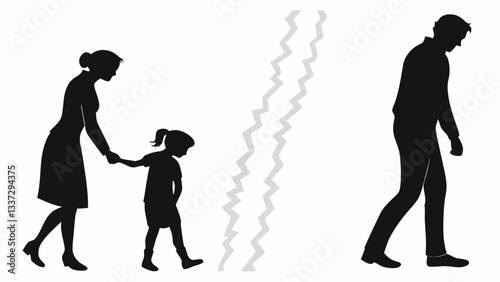 Parental separation symbolizing emotional disconnect, family dynamics