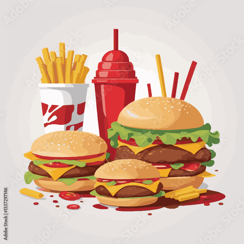 fastfood, fast, snack, meal, food, lunch, burger, dinner, background, delicious, meat, american, menu, unhealthy, restaurant, isolated, cheeseburger, junk, set, hamburger, fat, sandwich, tasty, eat, c