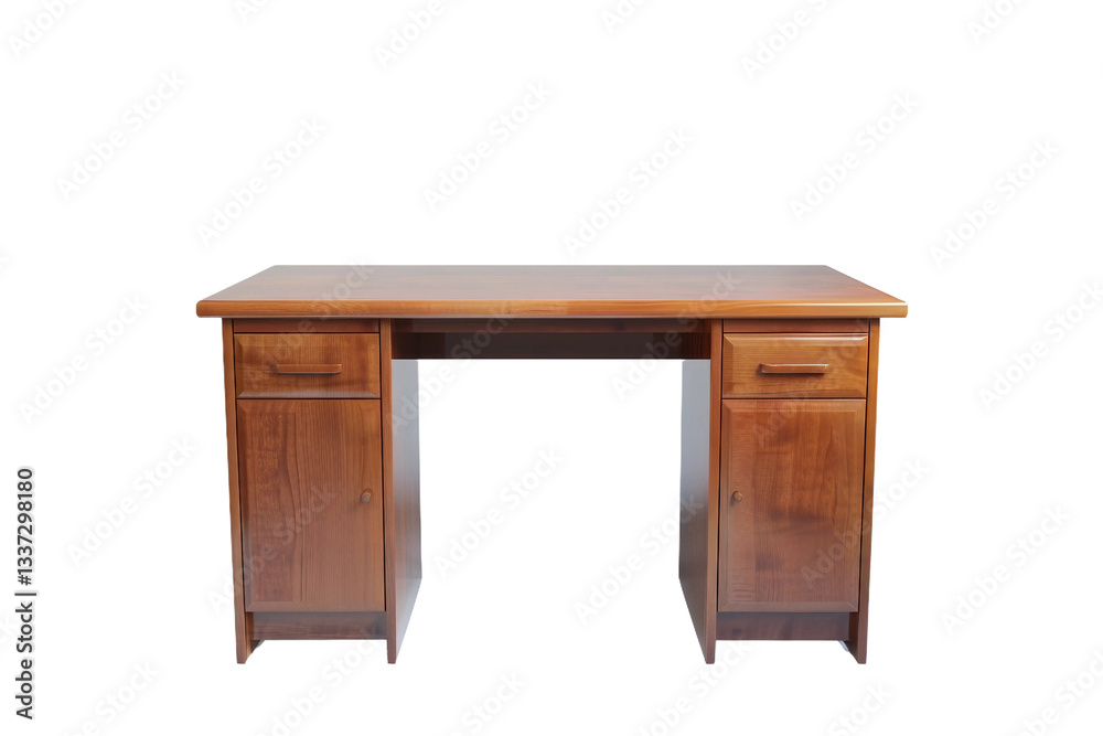 Compact modern desk for home office isolated on transparent background Compact modern desk for home office isolated on transparent background