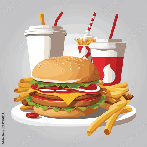 fastfood, fast, snack, meal, food, lunch, burger, dinner, background, delicious, meat, american, menu, unhealthy, restaurant, isolated, cheeseburger, junk, set, hamburger, fat, sandwich, tasty, eat, c