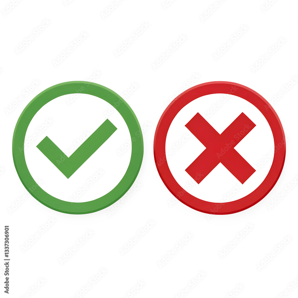check mark and cross check mark and cross