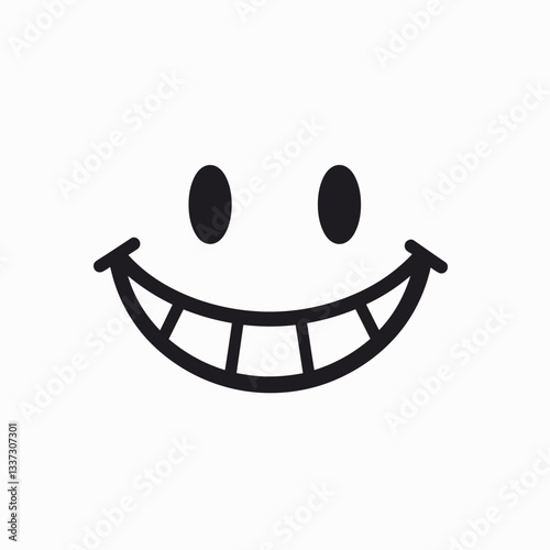 Cheerful smiley face icon representing happiness, joyful expression