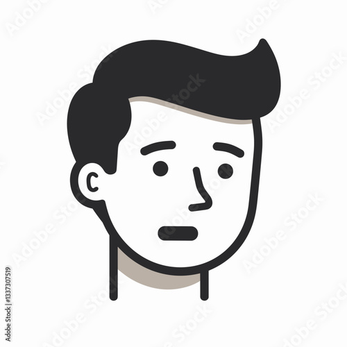 Apologetic character expressing concern in vector art style, emotion
