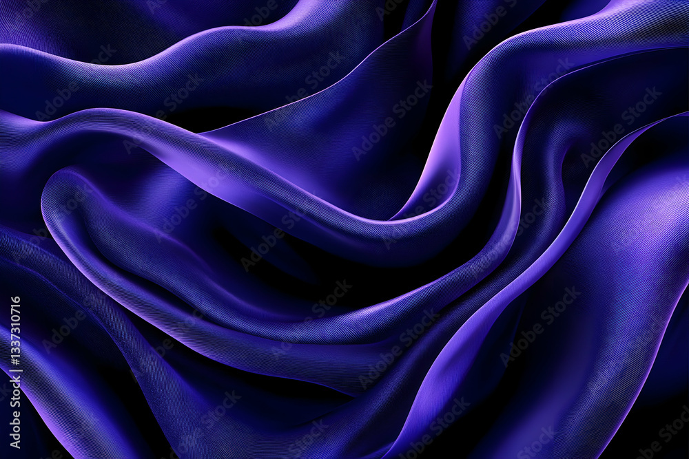 Fototapeta premium Luxurious deep purple silk fabric with elegant folds and soft sheen