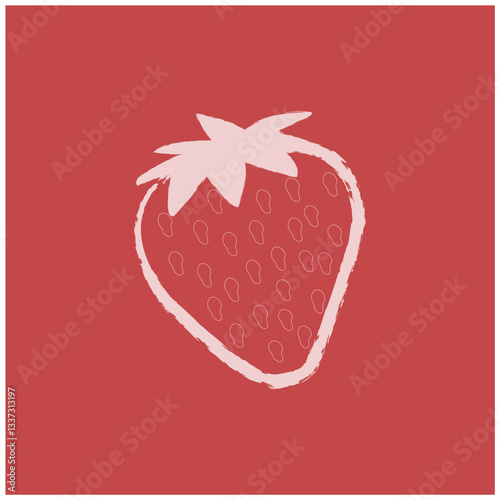 White strawberries outline 