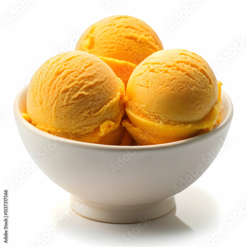 Delicious Mango Ice Cream Scoops in Bowl