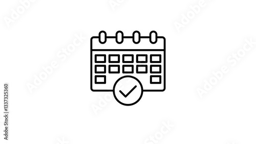 Calendar icon animation 4k footage isolated on white background