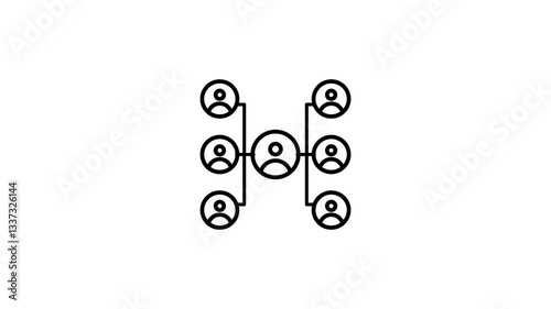 Organization icon animation 4k footage isolated on white background