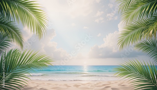 Beach Vibes Palm Background