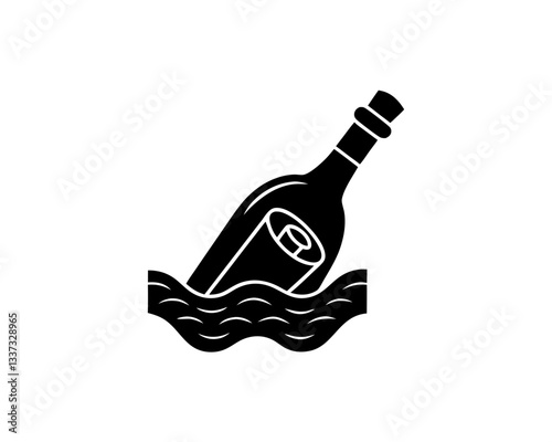 creative details Message in a Bottle Icon vector illustration