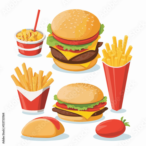 fastfood, fast, snack, meal, food, lunch, burger, dinner, background, delicious, meat, american, menu, unhealthy, restaurant, isolated, cheeseburger, junk, set, hamburger, fat, sandwich, tasty, eat, c