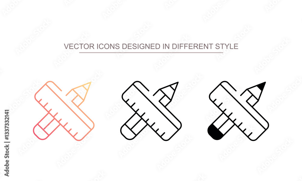 Fototapeta premium Study Tools icon design with white background stock illustration