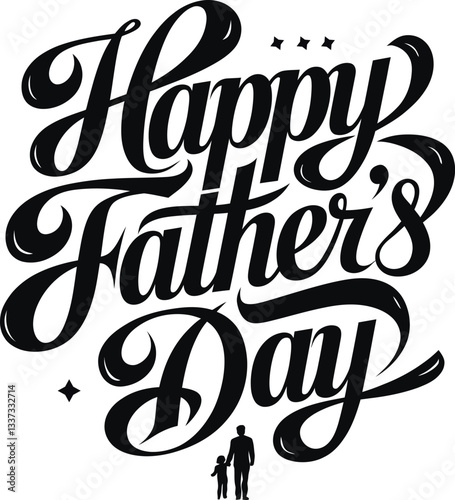 Happy father's day. Lettering. Holiday calligraphy text vector design white background