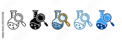 Analytical Chemistry Icon Set Multiple Style Collection