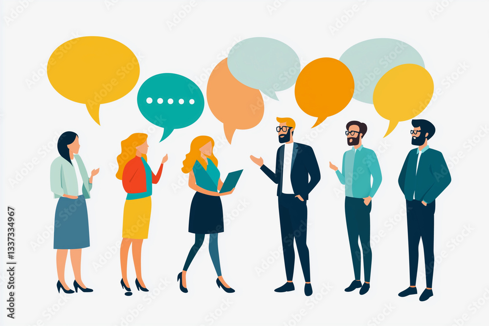group of people are talking to each other, with one man holding a tablet. Concept of collaboration and teamwork, as the group members are engaged in a discussion and sharing ideas group of people are talking to each other, with one man holding a tablet. Concept of collaboration and teamwork, as the group members are engaged in a discussion and sharing ideas