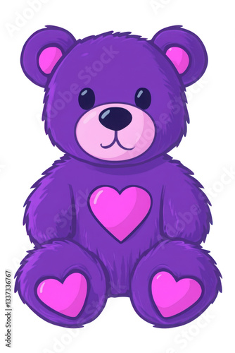 Ursinho de pelúcia roxo 
