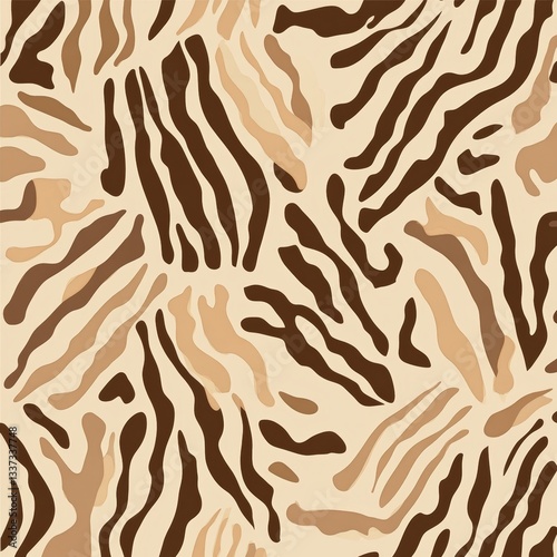 Modern illustration featuring a seamless pattern with an abstract zebra texture in a trendy animal print design