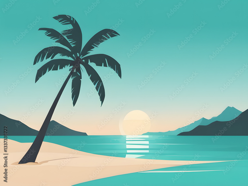 Obraz premium tropical_beach_minimal
