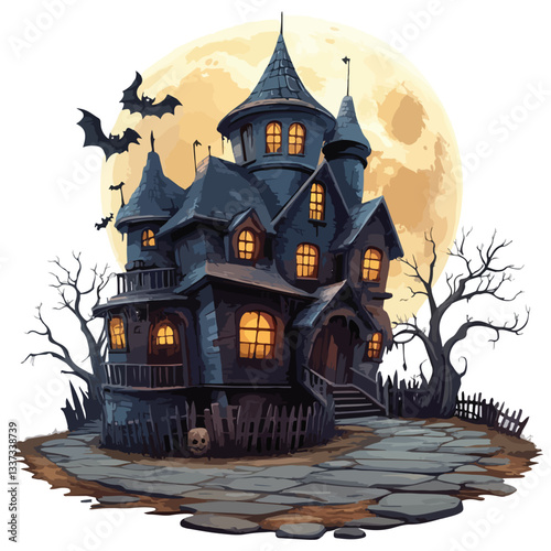 Halloween Concept Background 3D Illustration